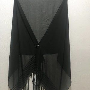 Black sheer shawl